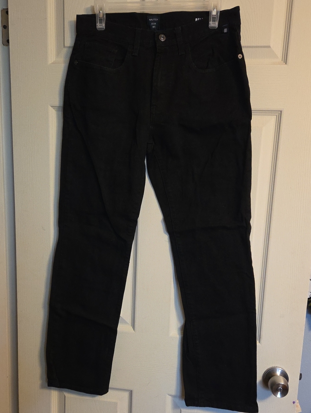 Nautica Relaxed Fit Black Straight Leg Jeans Size 30